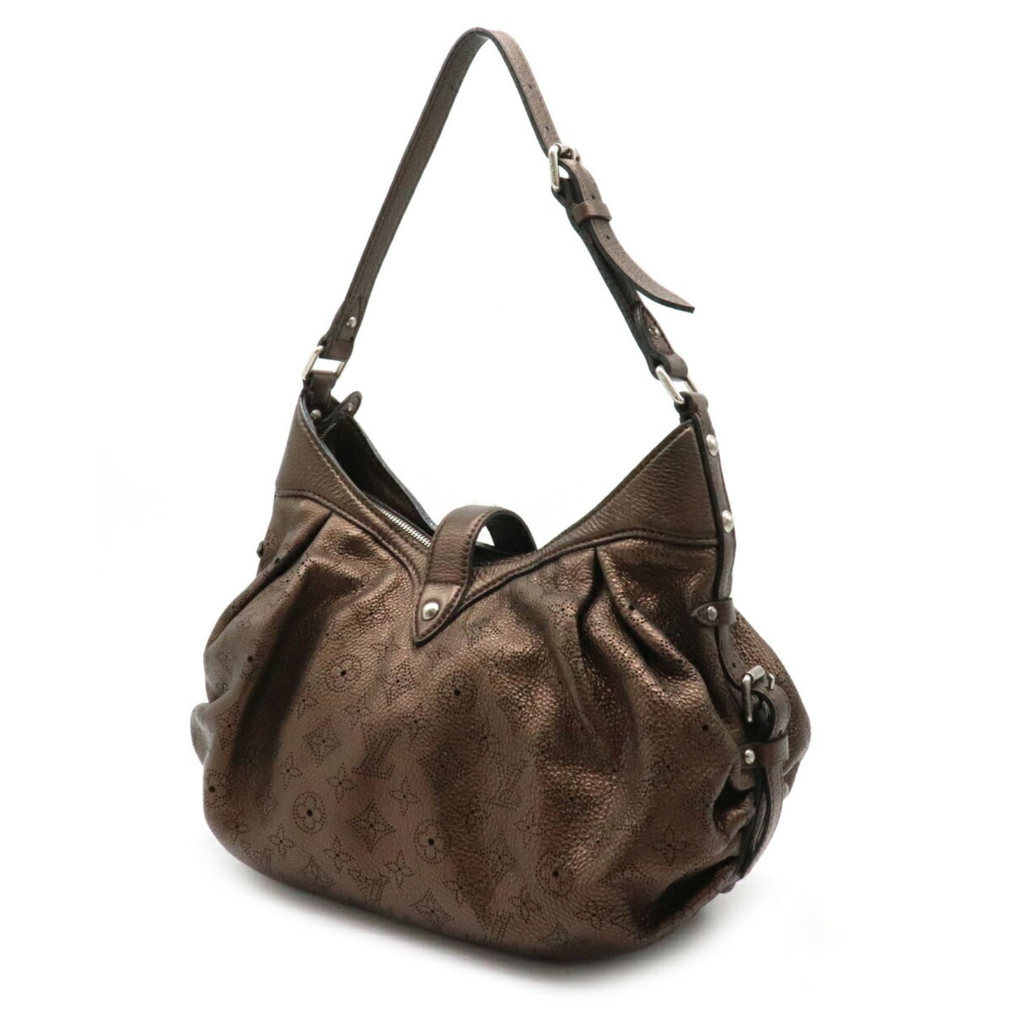 Louis Vuitton Monogram Mahina XL Tote Bag Shoulder Leather Mordre Bronze Brown M95714