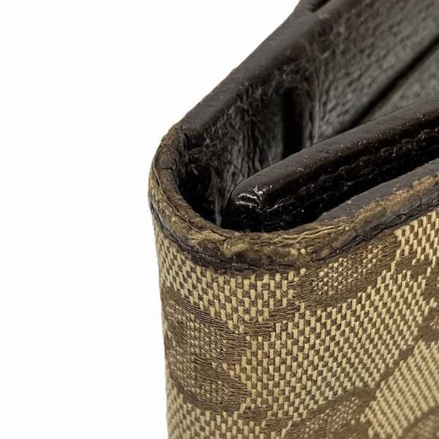 Gucci Beige Brown Canvas Leather Long Wallet (Bi-Fold)