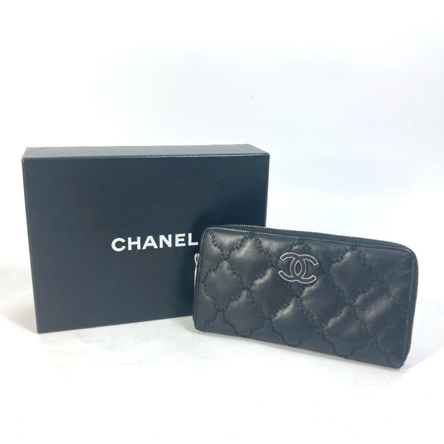 Chanel CC Mark CC Zip Around Long Wallet Black