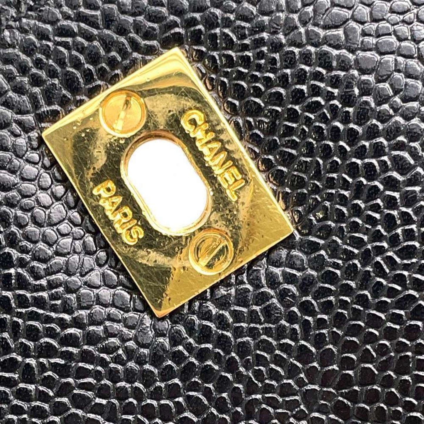 Chanel Shoulder Bag Supermodel Caviar Skin Coco Mark CHANEL Tote Black