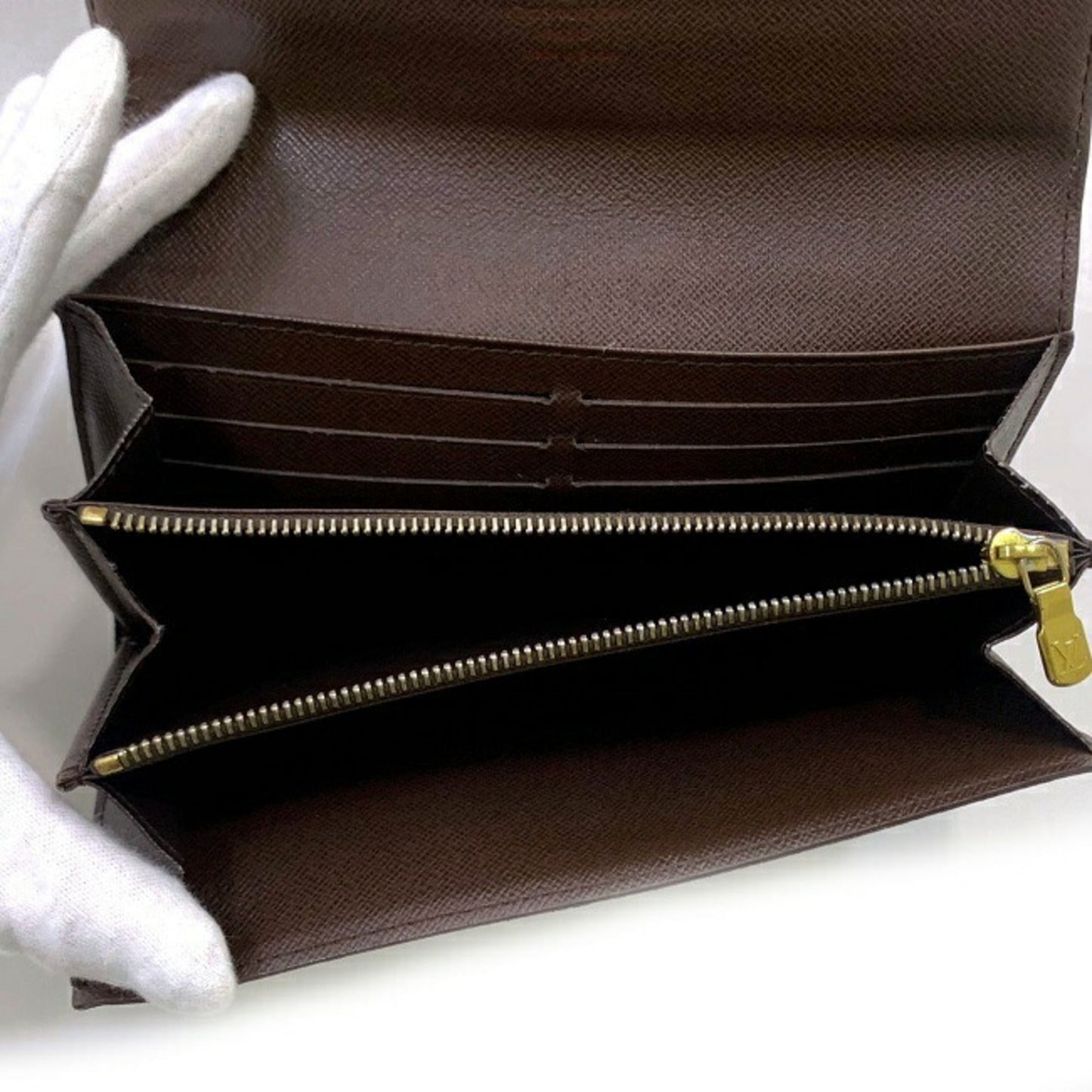 Louis Vuitton Portofeuil Sara Damier Ebene N61724 Long Bi-Fold Wallet Canvas CA2058 LOUIS VUITTON Coin Purse Flap Women's Men's