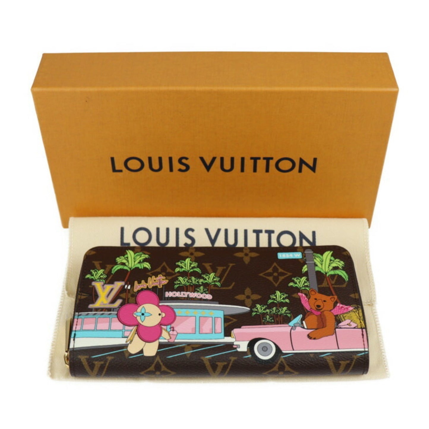 LOUIS VUITTON Vivienne Zippy Wallet Long M80857 Monogram Canvas Brown Multicolor Gold Hardware Round Zipper