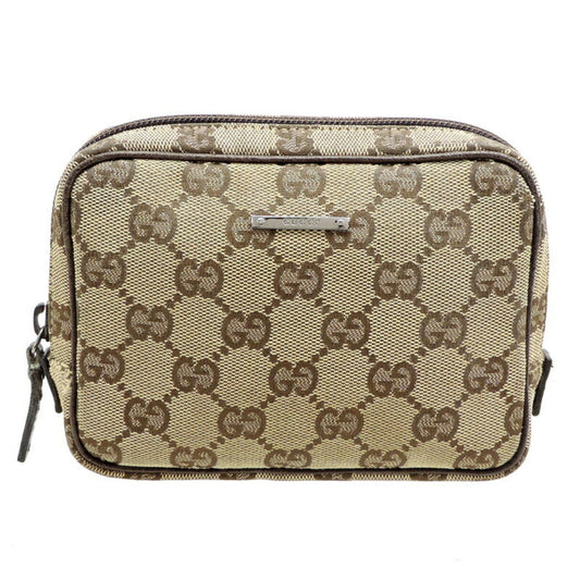 Gucci Beige Gg Canvas Pouch ()