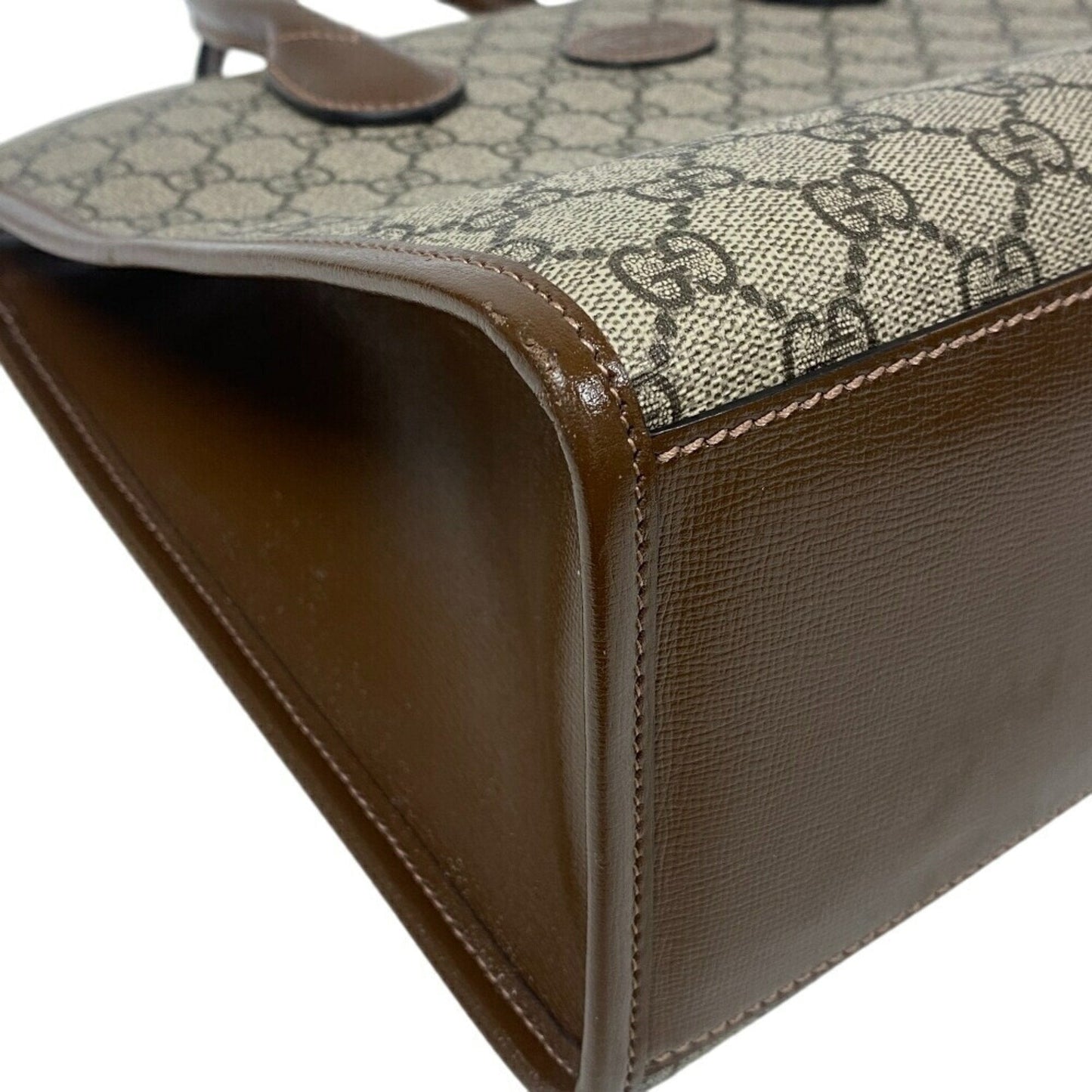 Gucci Beige Brown Pvc Leather Handbag