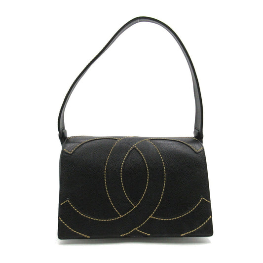 CHANEL Coco Mark Shoulder Bag Caviar Skin (Grained Calf) Women's Black