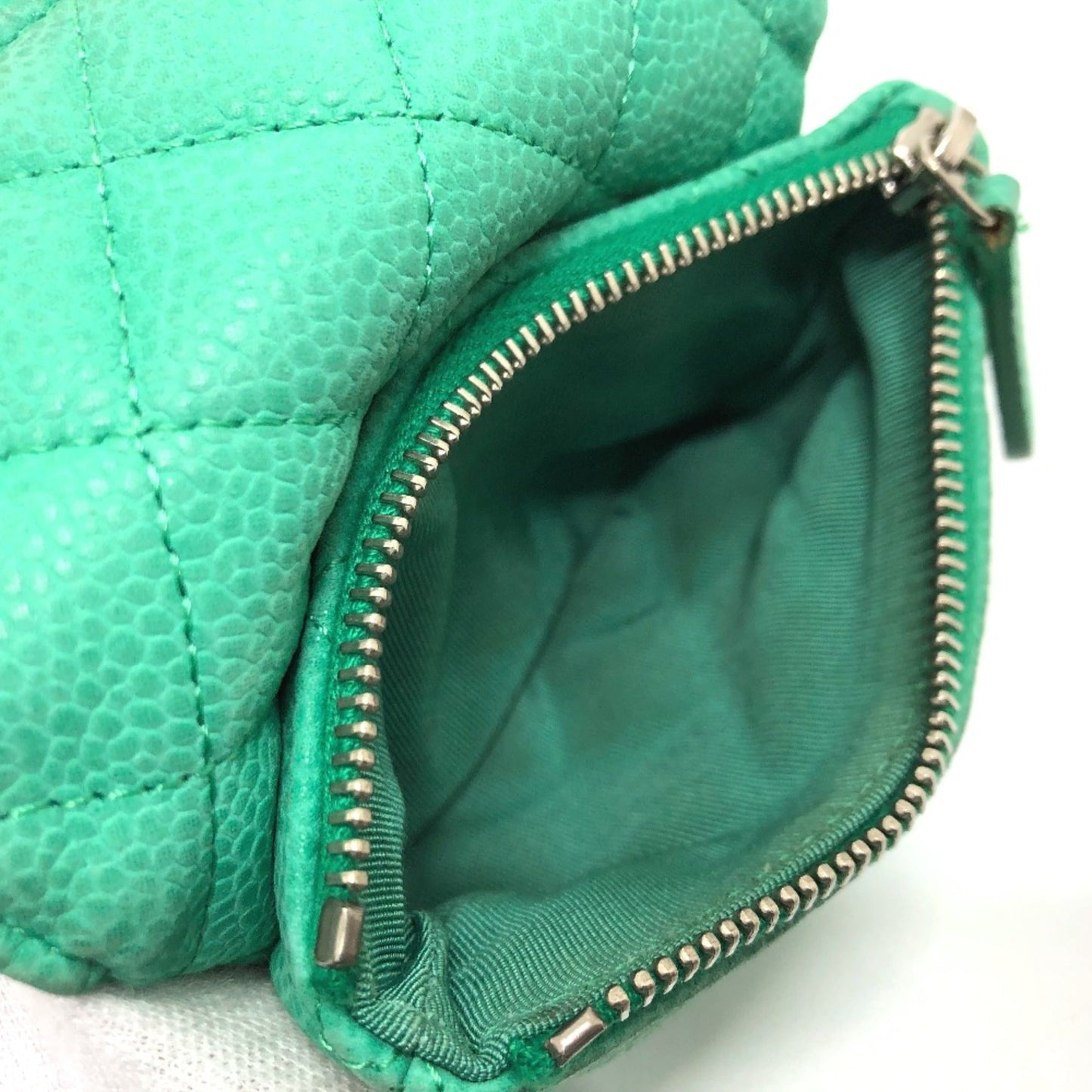 Chanel CC Mark CC Wallet coin purse Green SilverHardware