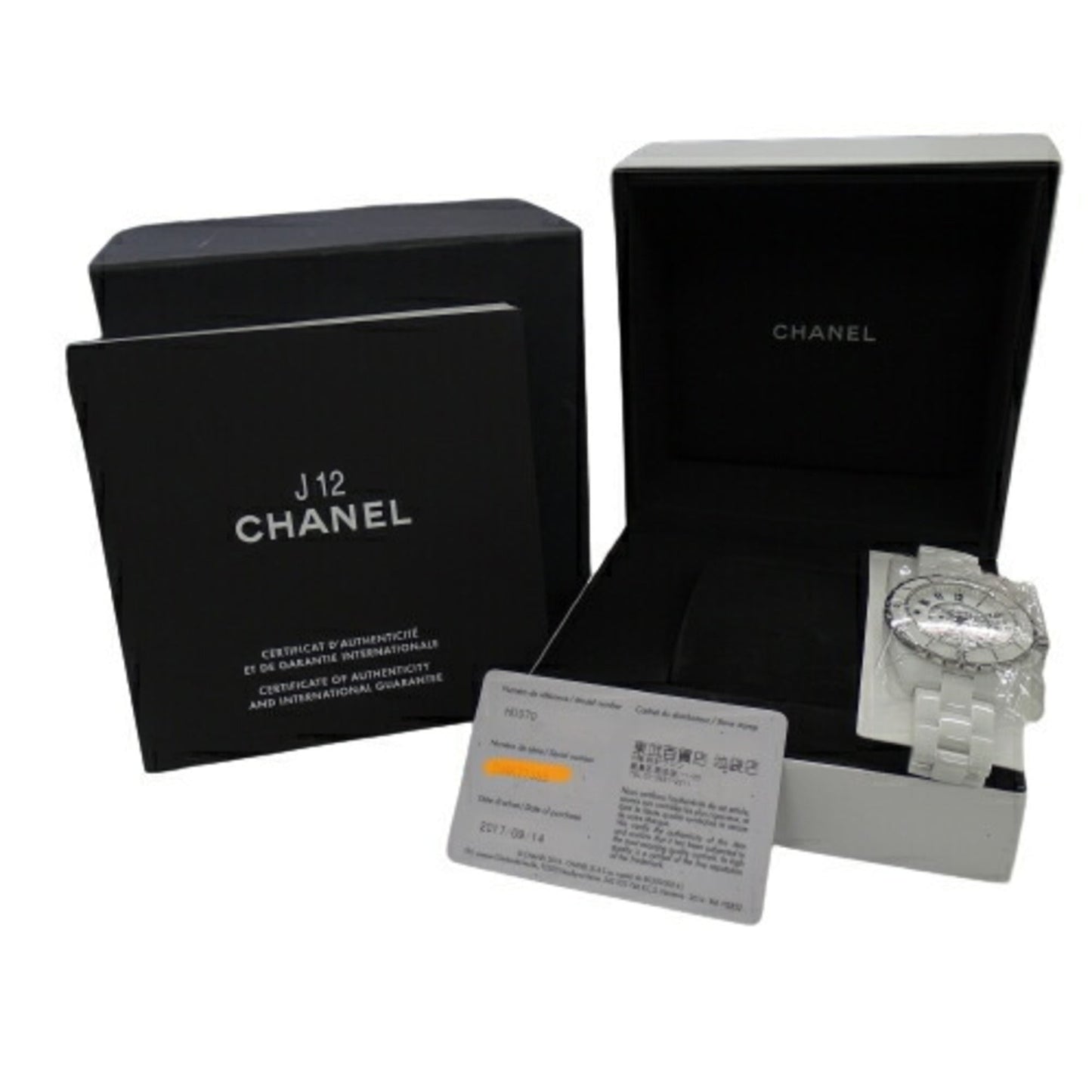 Chanel Watch Men's J12 Date Automatic Winding AT Ceramic Stainless Steel SS H0970 White Silver Polished