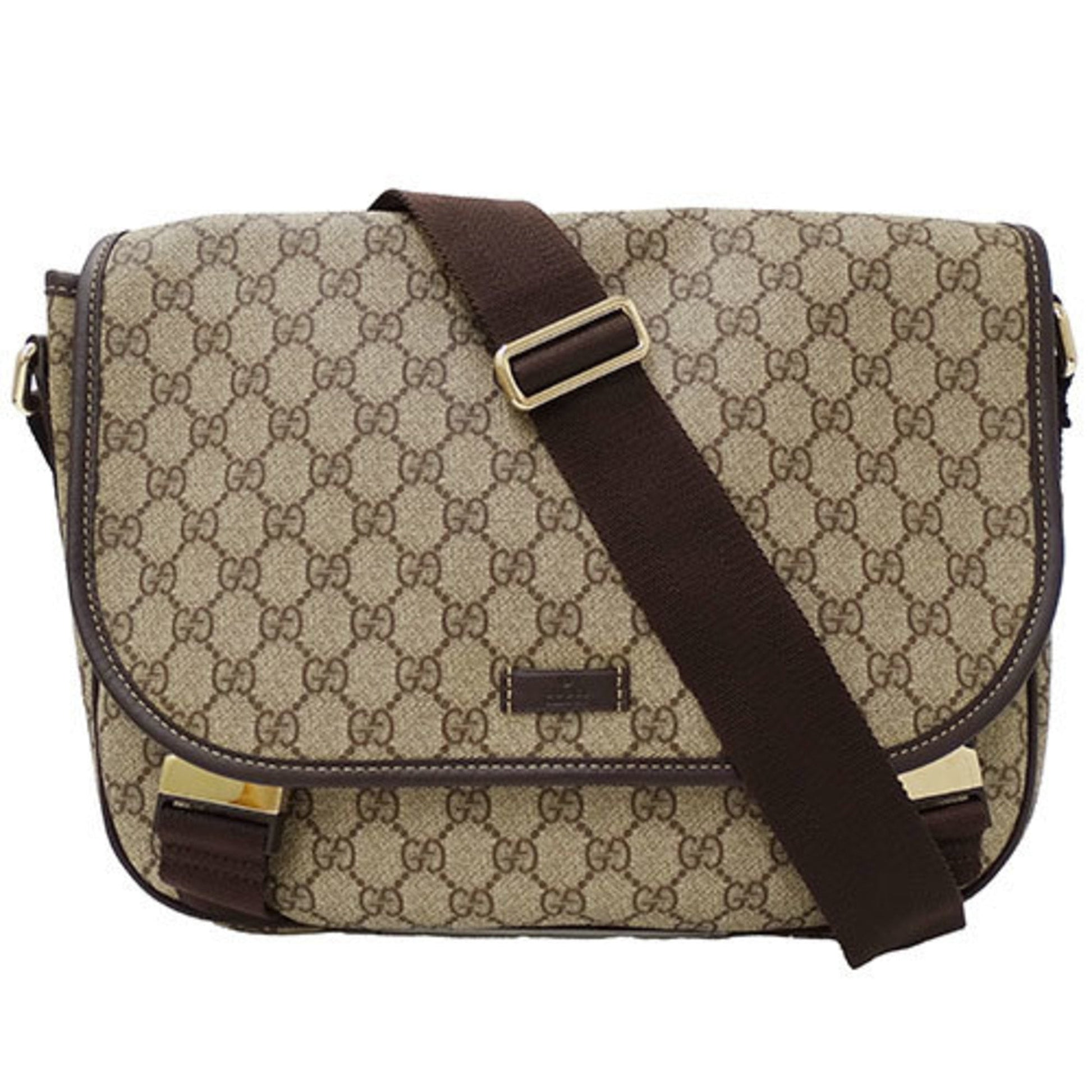 Gucci Brown Pvc Messenger Bag Shoulder Bag ()
