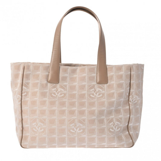 CHANEL New Travel Line Tote MM Beige A15991 Women's Nylon Handbag