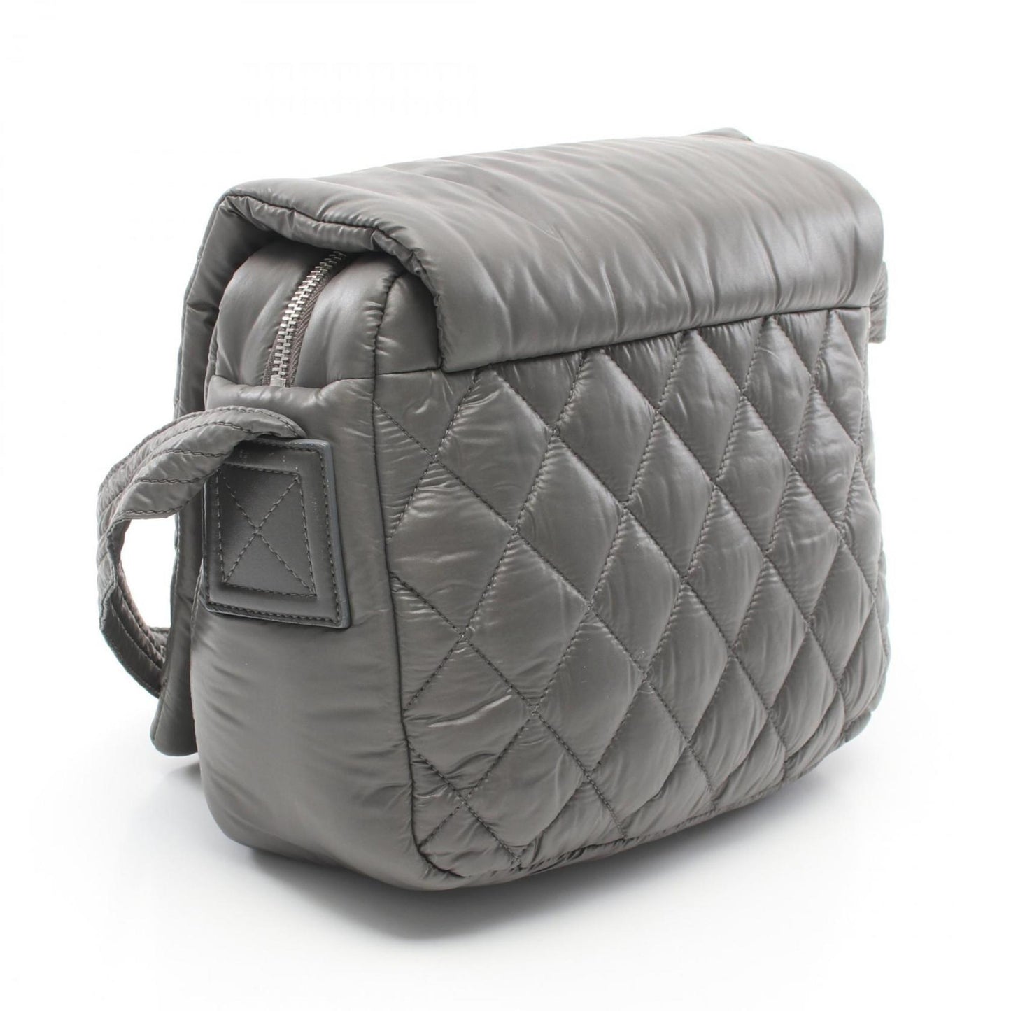 CHANEL Coco Cocoon Small Shoulder Bag Nylon Leather Women's Green 8616