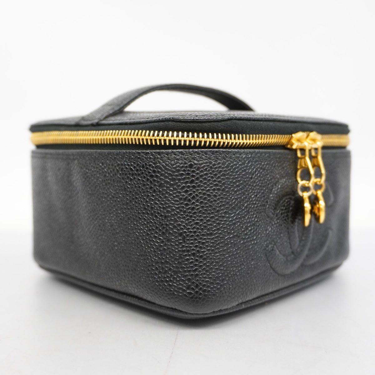 ChanelAuth  Vanity Bag Women's Caviar Leather Vanity Bag Black