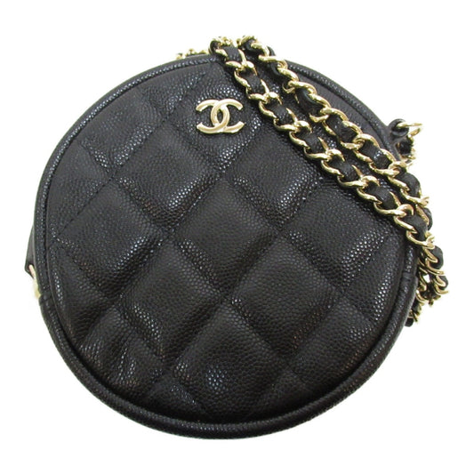 CHANEL Matelasse ChainShoulder Bag Black Caviar Skin (Grained Calf)