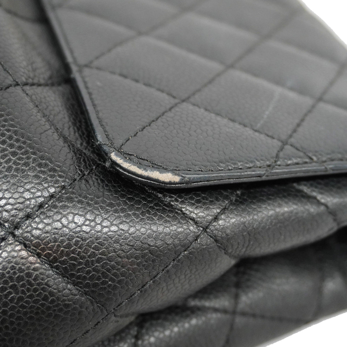 ChanelAuth  Matelasse HandBag Women's Caviar Leather Black