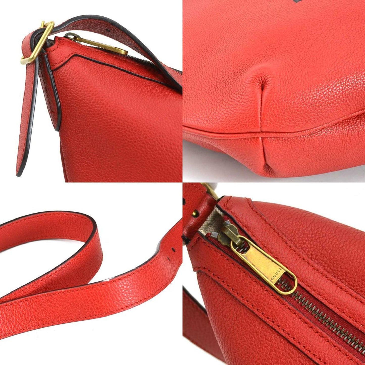 Gucci Red Color Leather Shoulder Bag