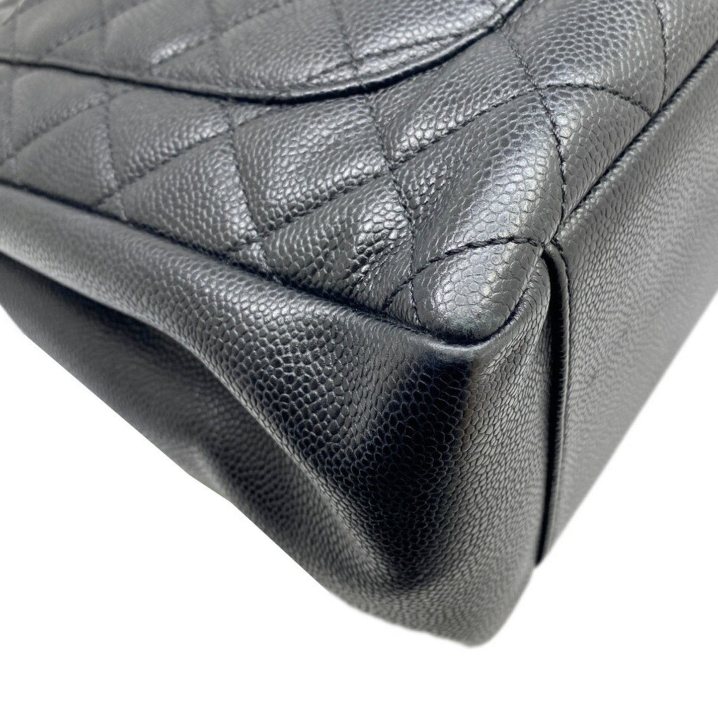 CHANEL Tote Bag GST Coco Mark Handbag Chain Shoulder Compatible Caviar Skin Black Women's