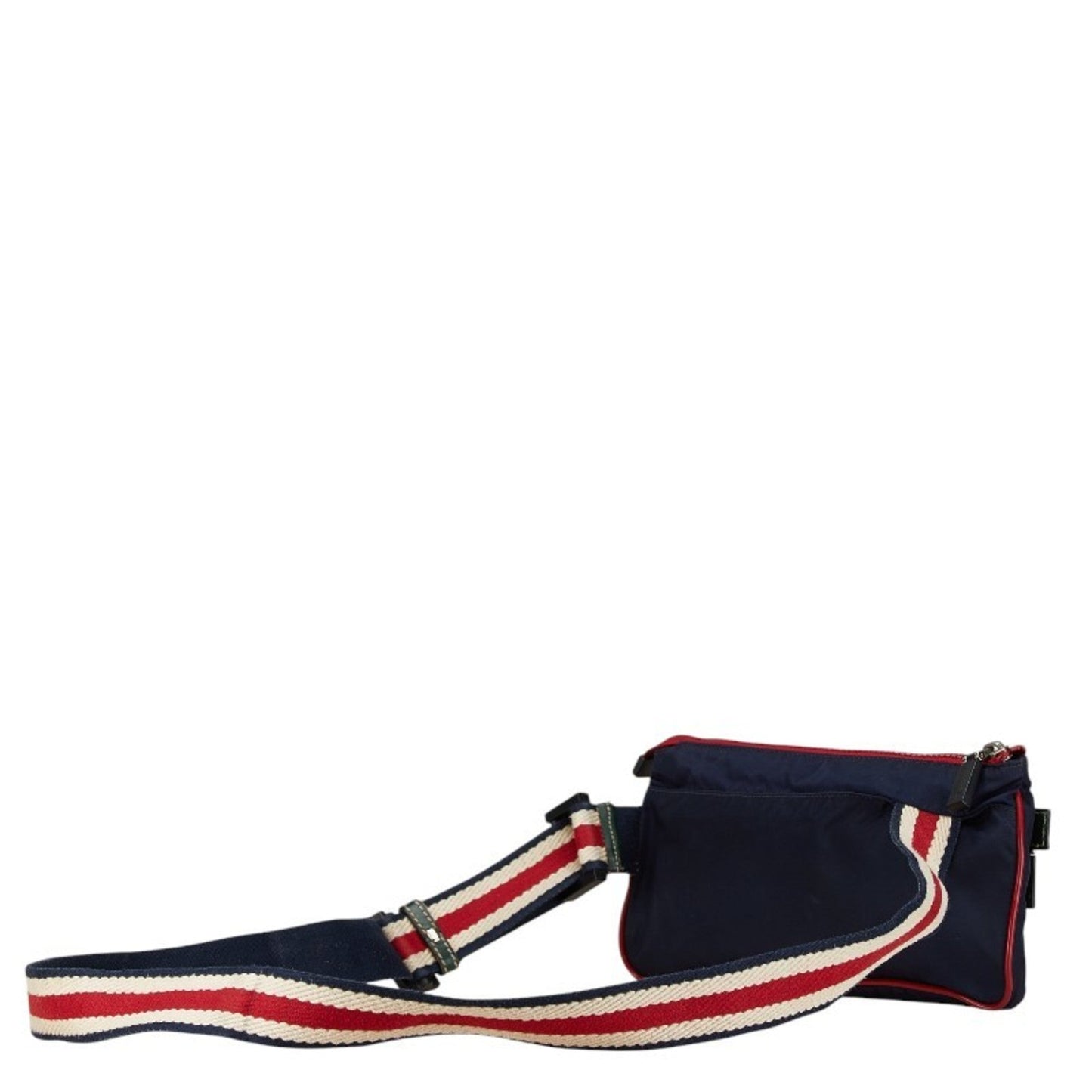 Gucci Green Navy Red Color Nylon Rubber Fanny Pack