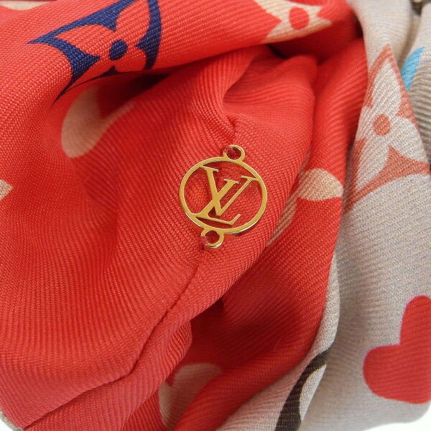 LOUIS VUITTON Monogram Silk Scrunchie Trocheu Hair Tie M77398 Pink Ladies
