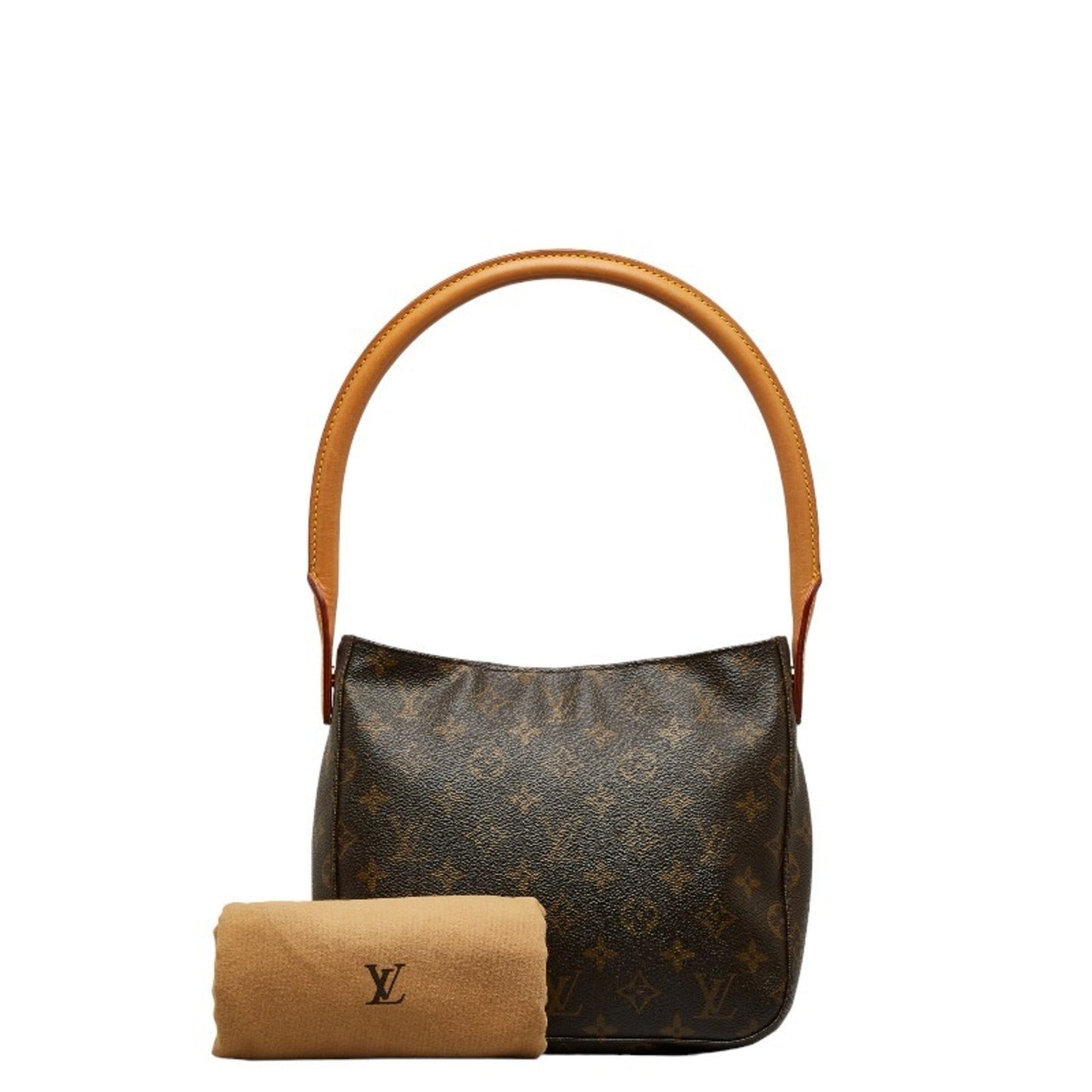 LOUIS VUITTON Monogram Looping MM Shoulder Bag Handbag M51146 Brown PVC Leather Ladies