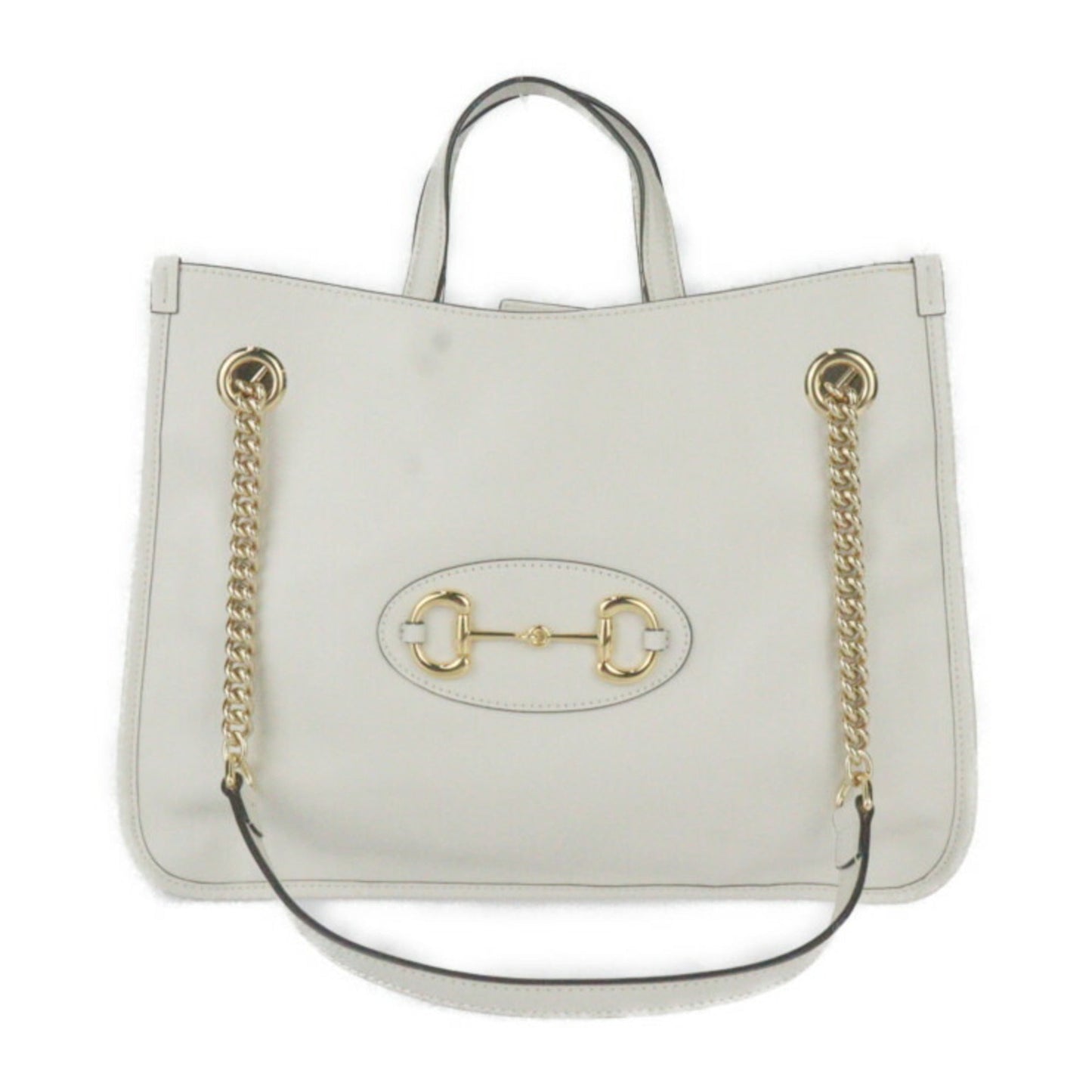 Gucci Ivory Leather Handbag Shoulder Bag Tote Bag ()