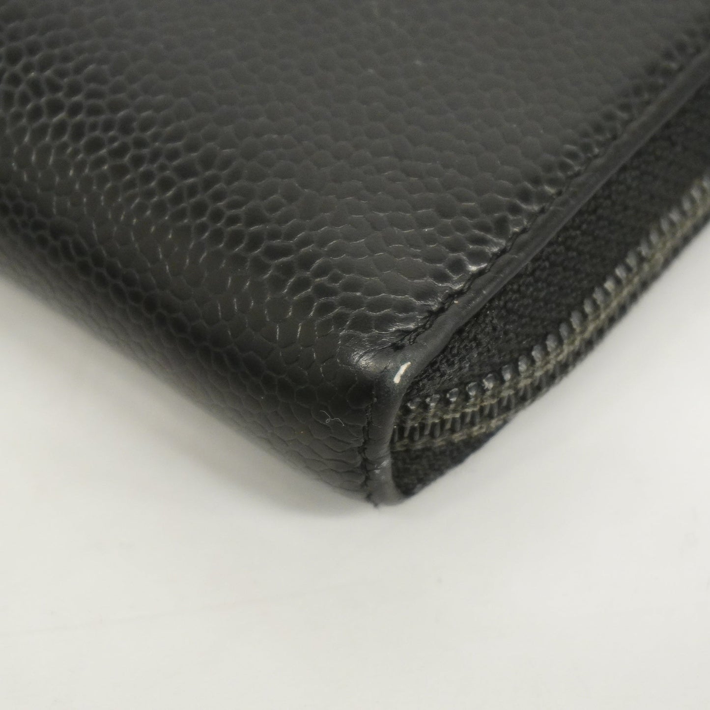 ChanelAuth  Long Wallet [bi-fold] Gold Hardware Women's Caviar Leather Long Wall