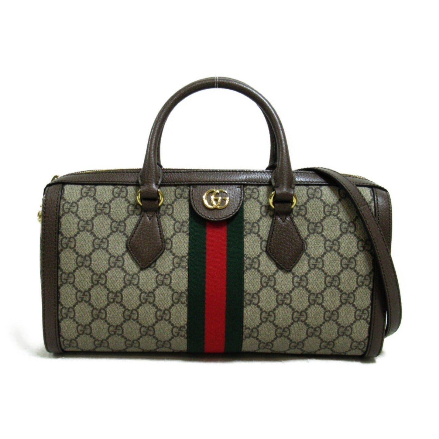 Gucci Beige Brown Gg Supreme Boston Bag