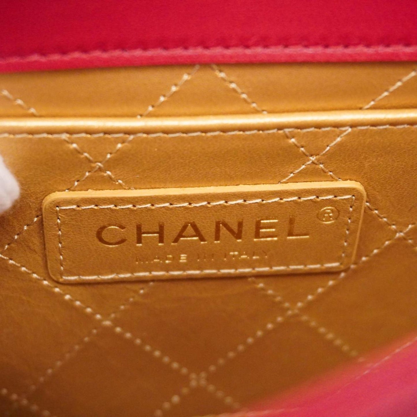 Chanel Shoulder Bag Matelasse Chain Lambskin Red Women's