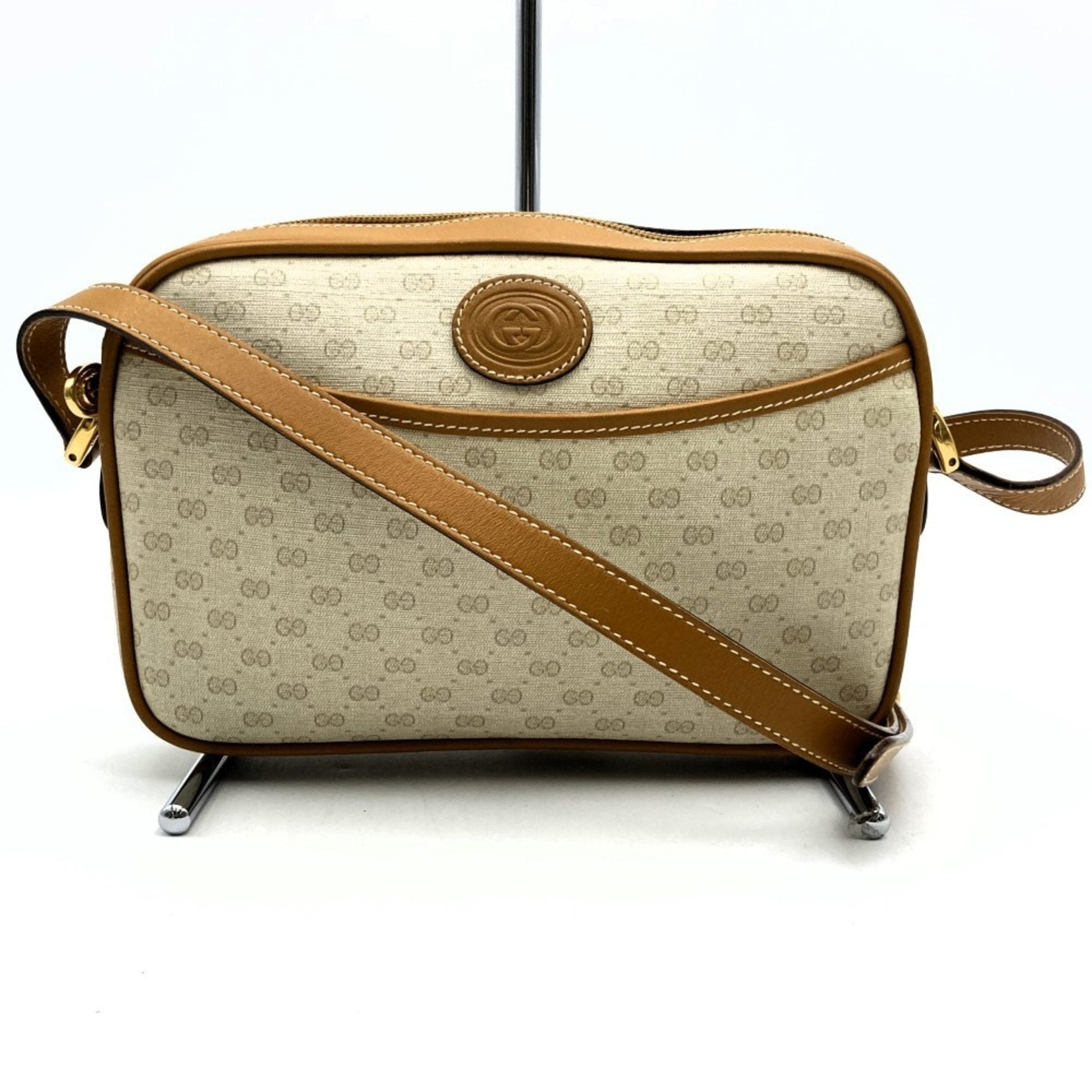 Gucci Beige Pvc Leather Shoulder Bag ()