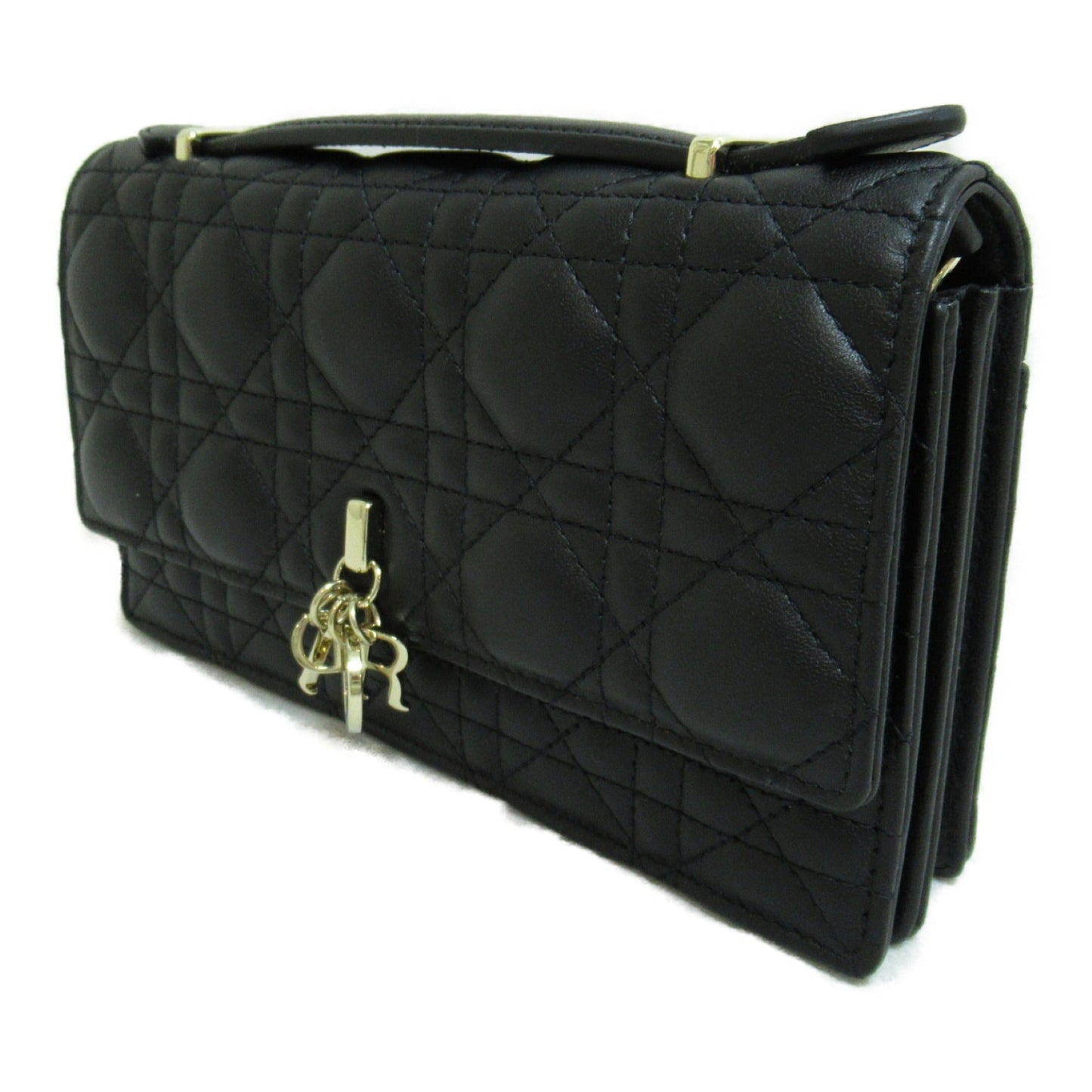 Dior top handle clutch bag Black leather S0980ONMJ M900