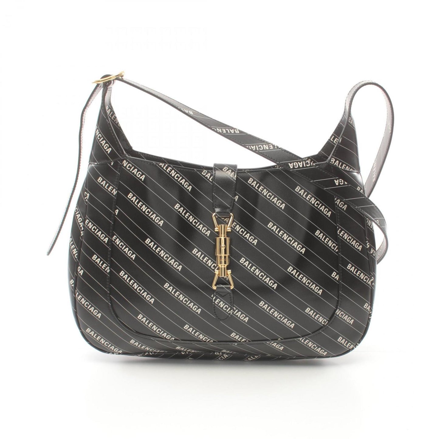 Gucci Black White Leather Shoulder Bag