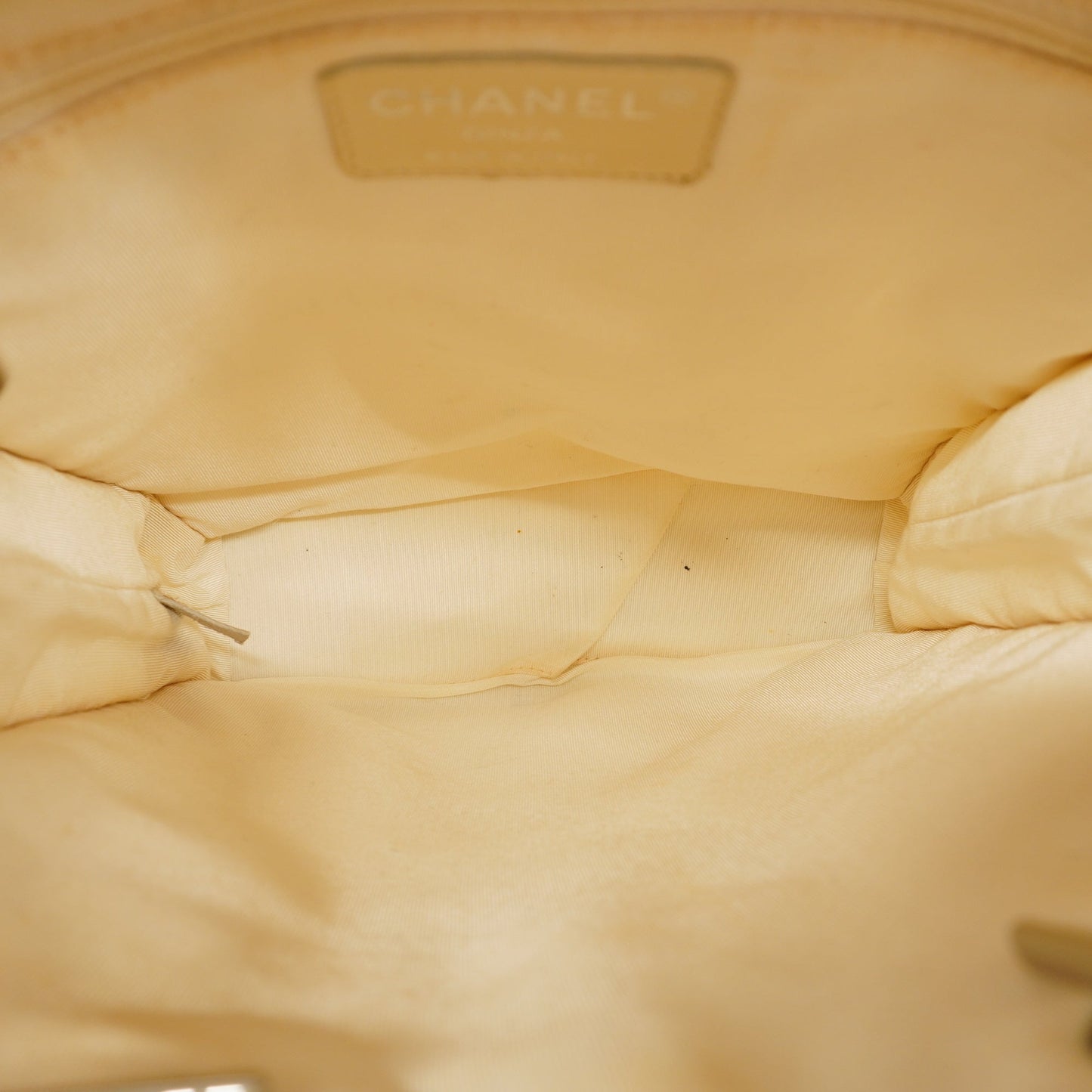 ChanelAuth  Ephemer Chain Shoulder Women's Nylon Tote Bag White