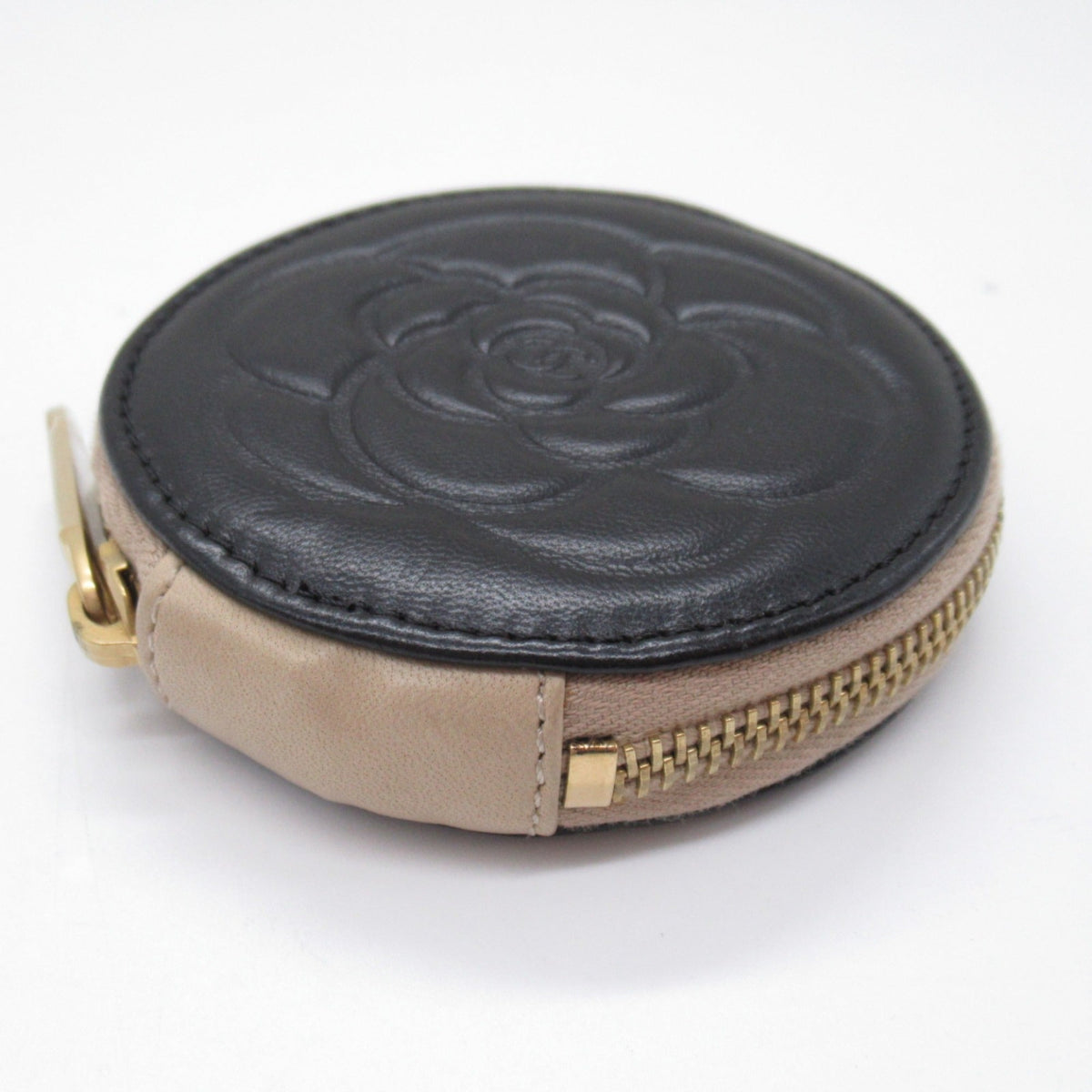 CHANEL Pouch Black Beige Lambskin (sheep leather)