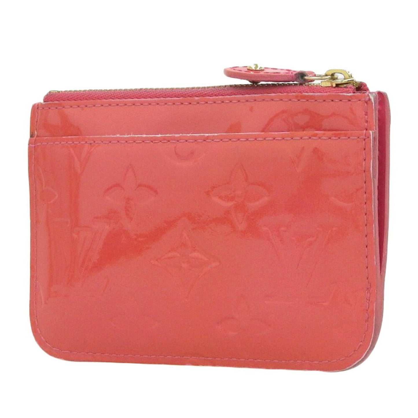 LOUIS VUITTON Monogram Verni Pochette Cle NM Coin Purse Case Rose Pop M93637