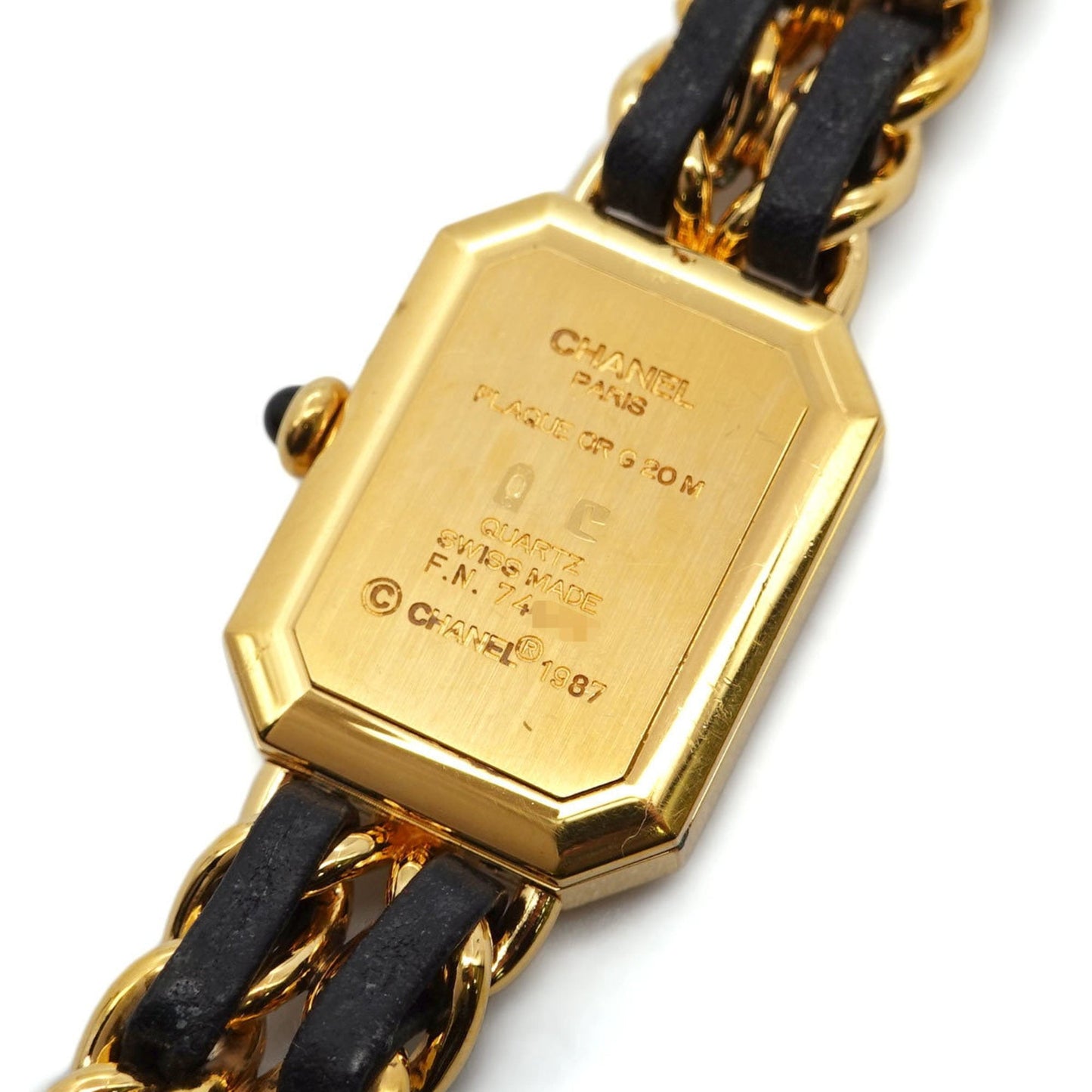 Chanel Premiere M size H0001 Vintage ladies watch black dial gold quartz