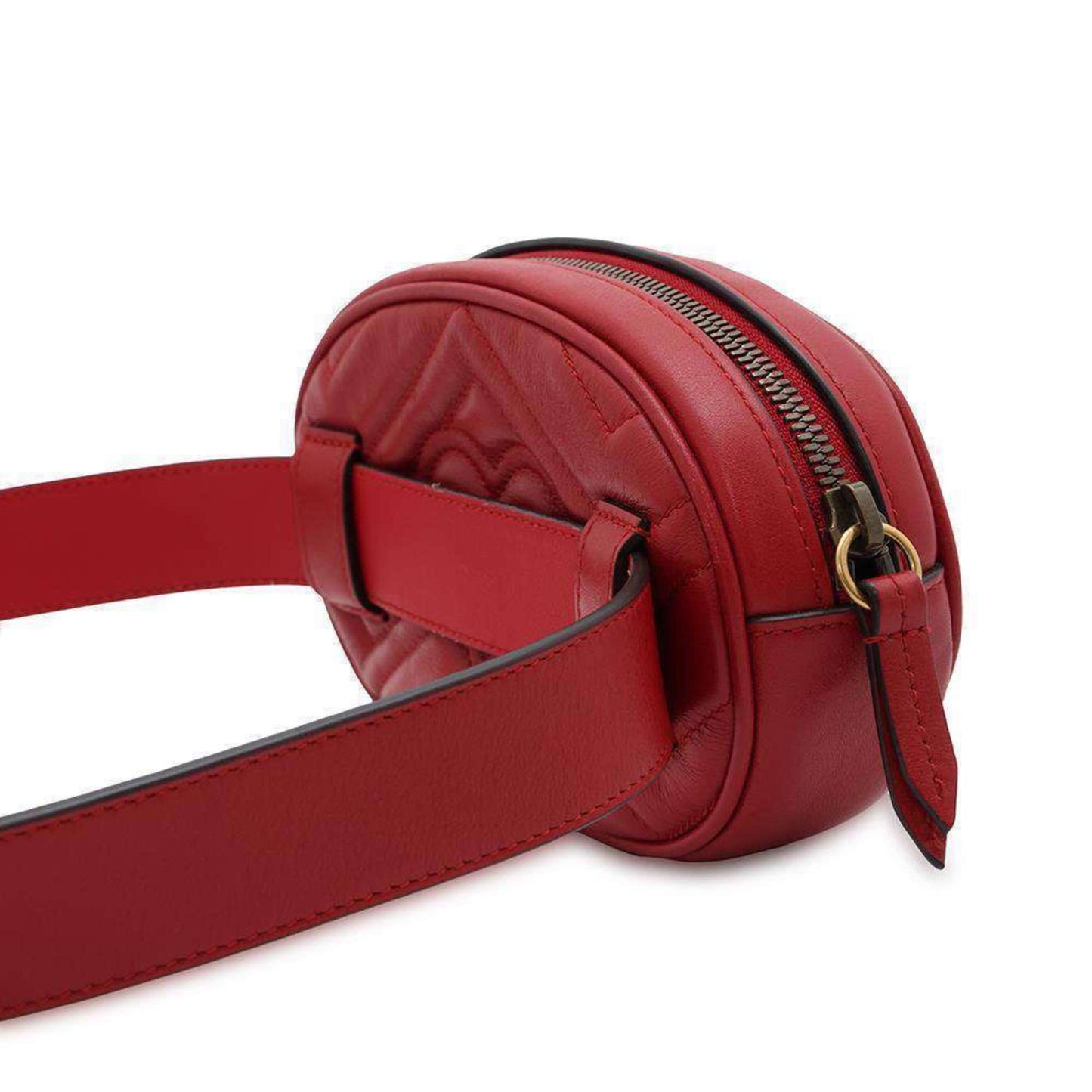 Gucci Gg Marmont Red Color Leather Fanny Pack