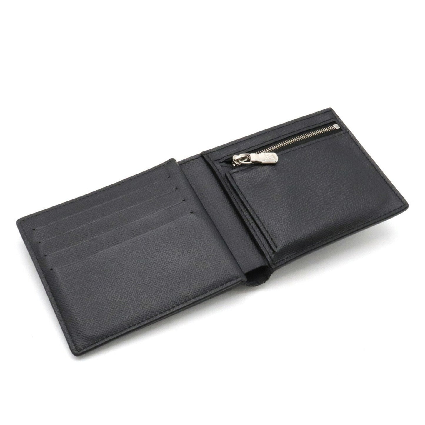 LOUIS VUITTON Taiga Portefeuille Amerigo NM Bifold Wallet Leather Ardoise Black Men's M62045