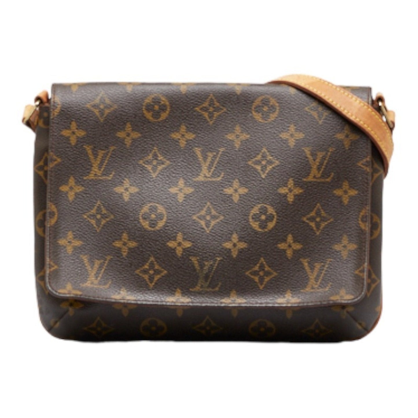 LOUIS VUITTON Monogram Musette Tango Long Shoulder Bag M51388 Brown PVC Leather Ladies