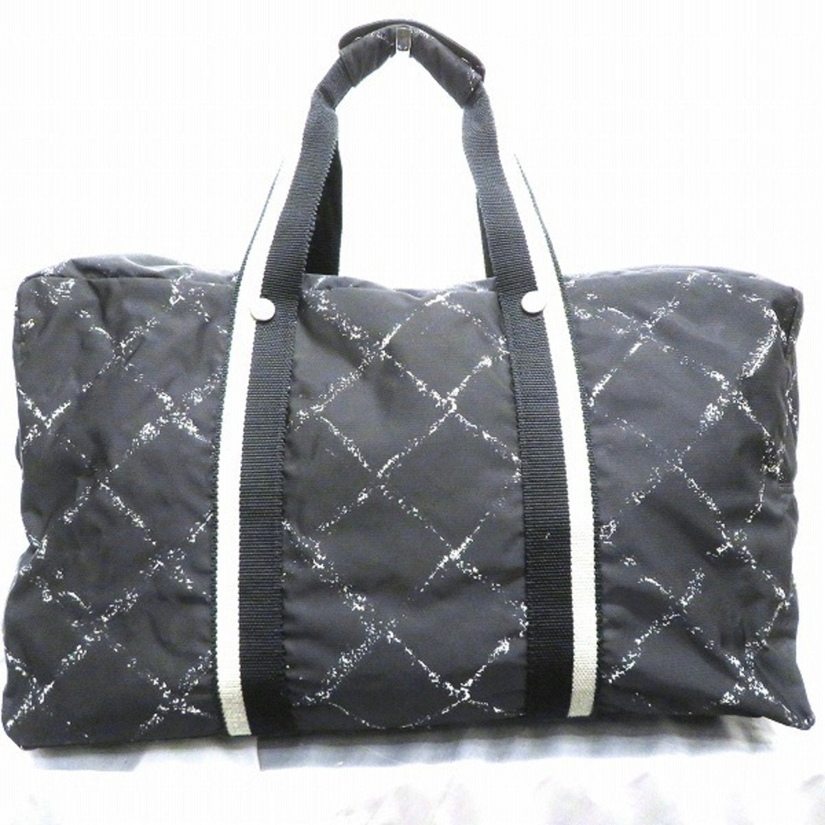 CHANEL old travel line nylon bag Boston