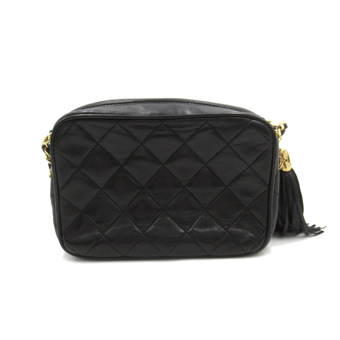 CHANEL ChainShoulder with tassels Black Lambskin (sheep leather)