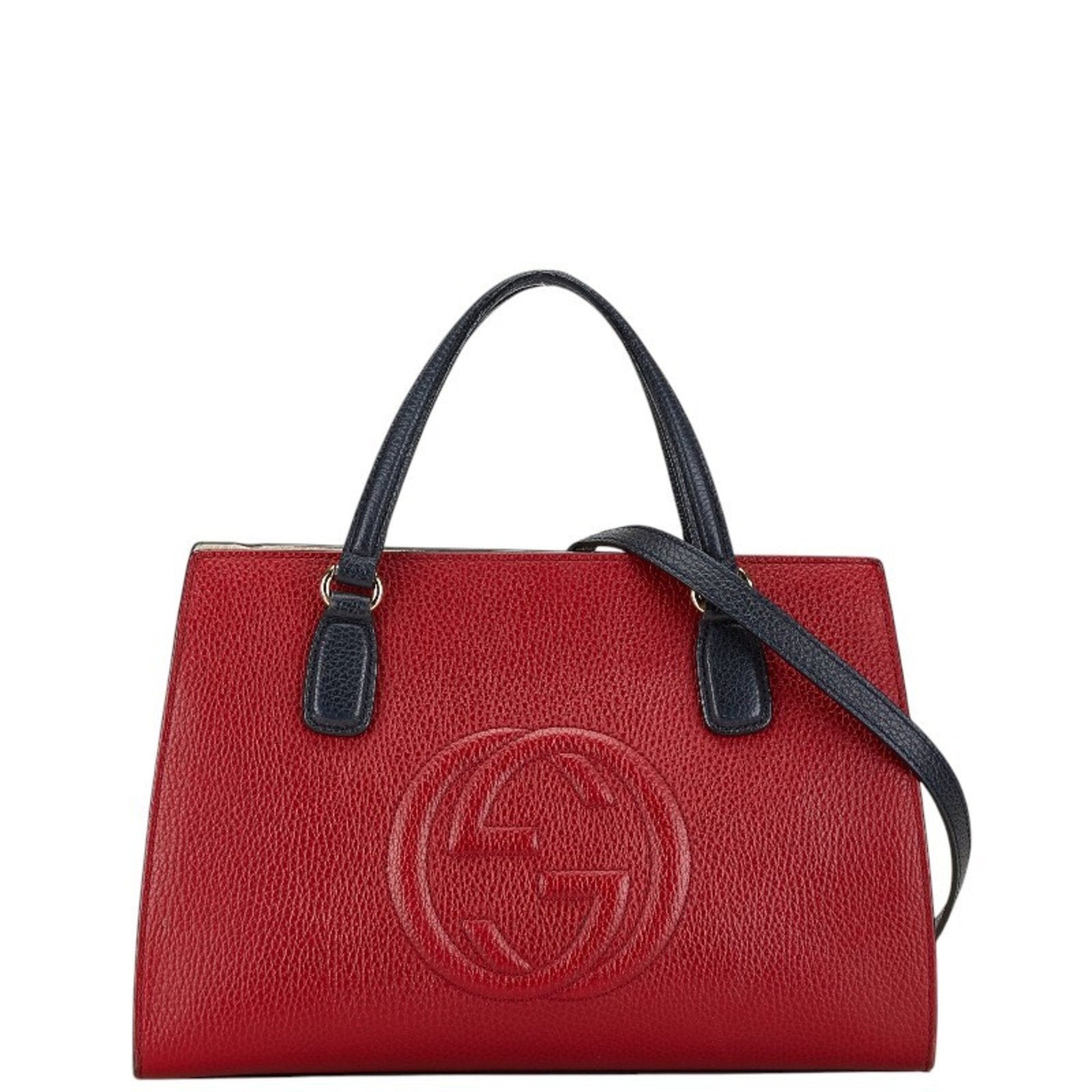 Gucci Red Color Leather Handbag Shoulder Bag ()