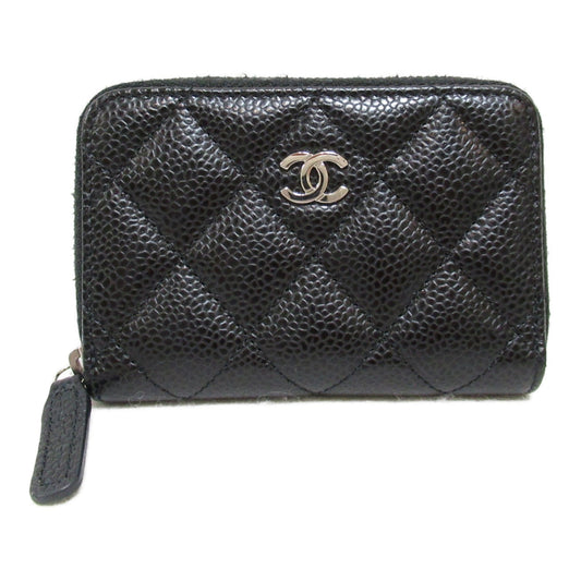 CHANEL coin purse Black Caviar Skin (Grained Calf)