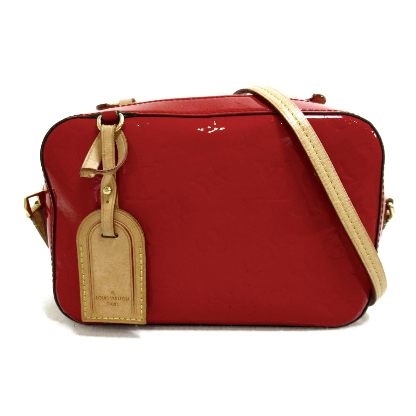 LOUIS VUITTON Santa Monica Shoulder Bag Red Cerise Vernis enamel M90368