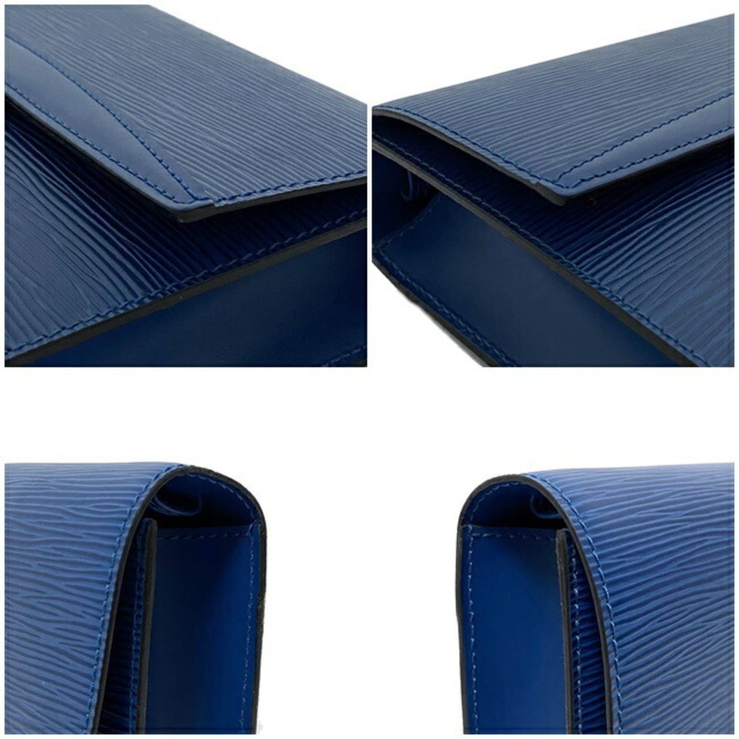 Louis Vuitton Shoulder Bag Arche Blue Toledo Epi M57575 Leather MI0965 LOUIS VUITTON Flap Turn Lock Clutch