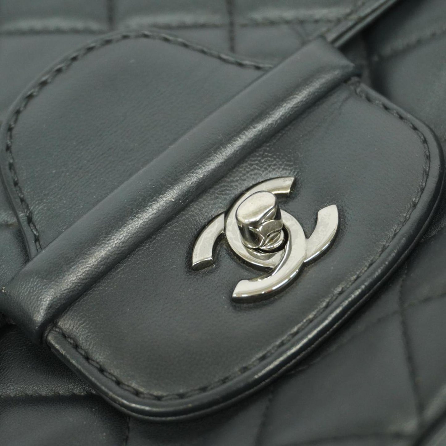 Chanel Shoulder Bag Matelasse W Chain Lambskin Black Women's