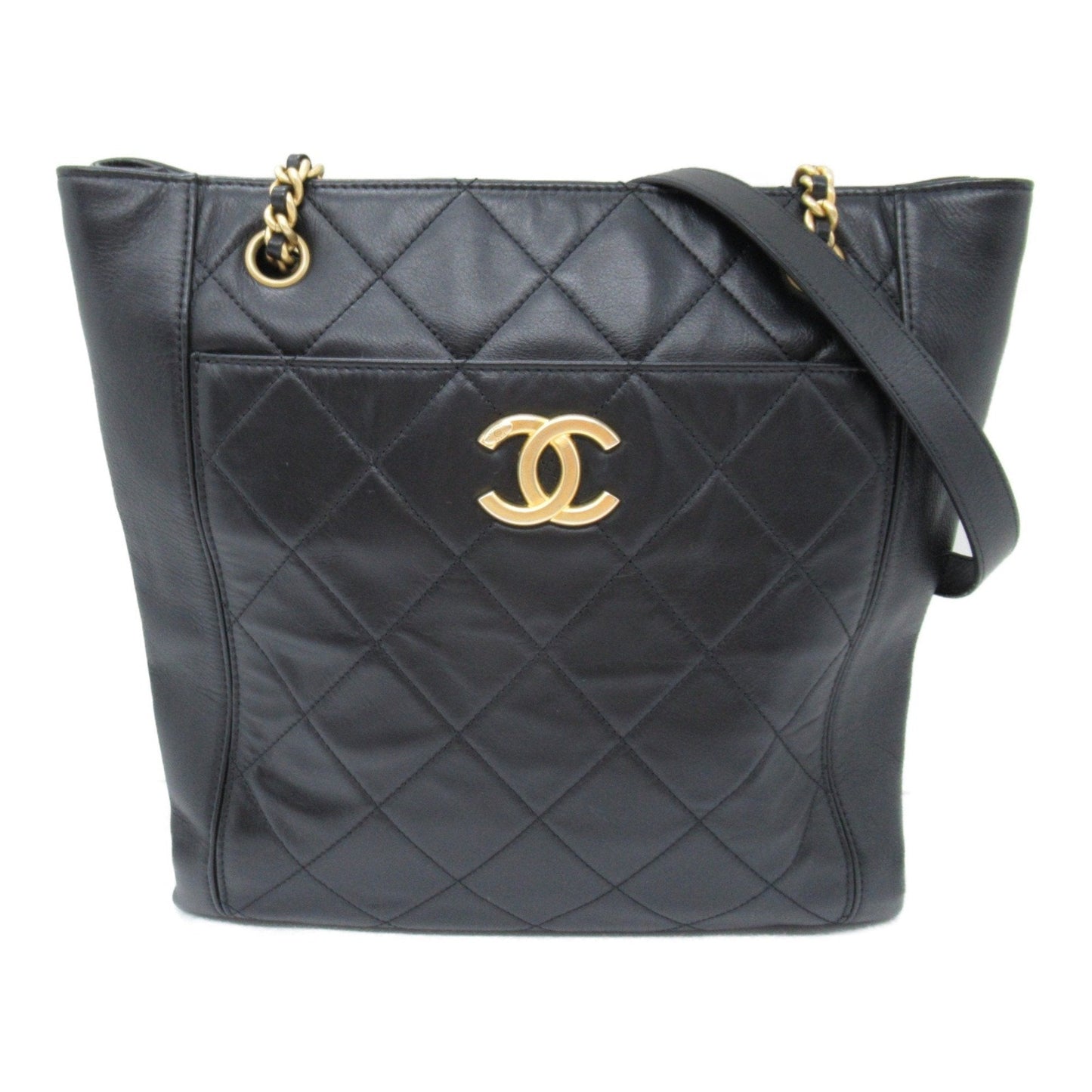 CHANEL Matelasse Shoulder tote Black Lambskin (sheep leather)