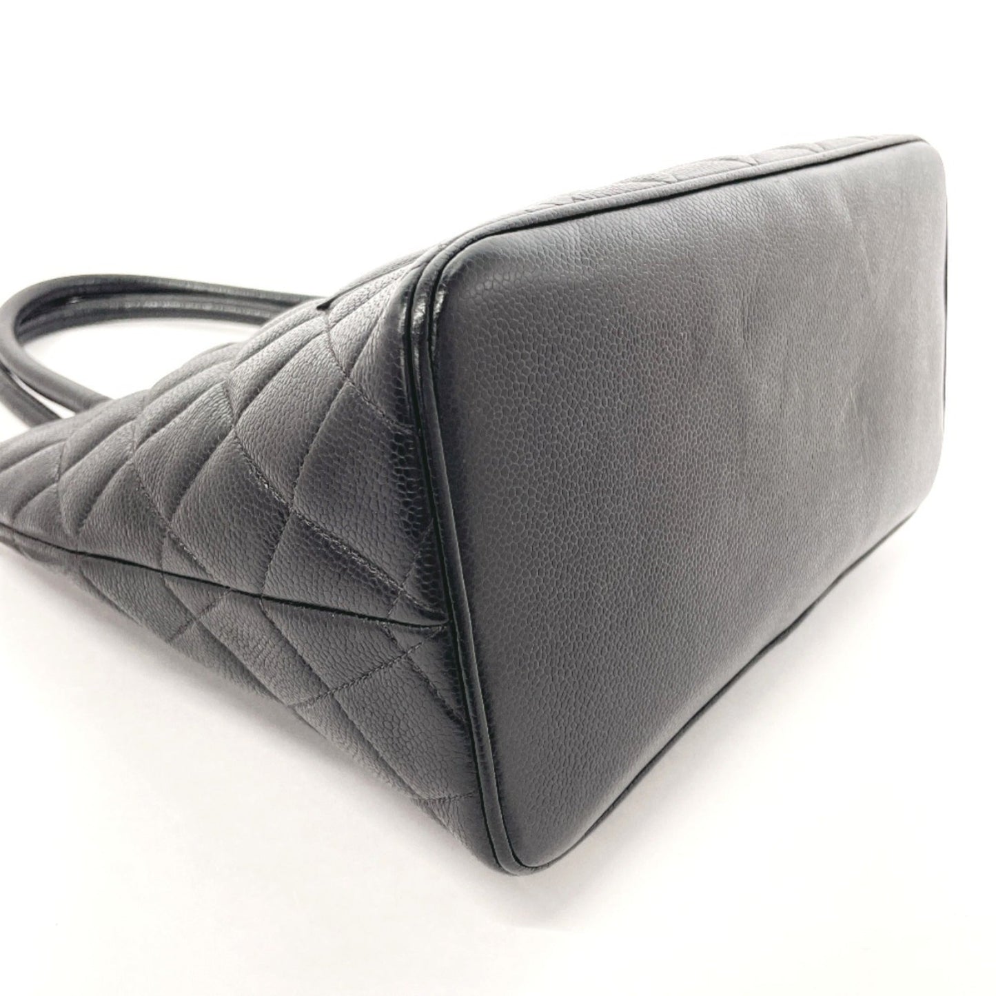 CHANEL Reprint Tote Matelasse A01804 Bag Matte Caviar Skin Black Women's