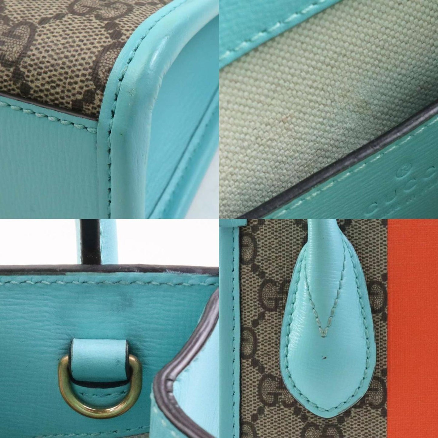 Gucci Blue Brown Gg Supreme Handbag Shoulder Bag