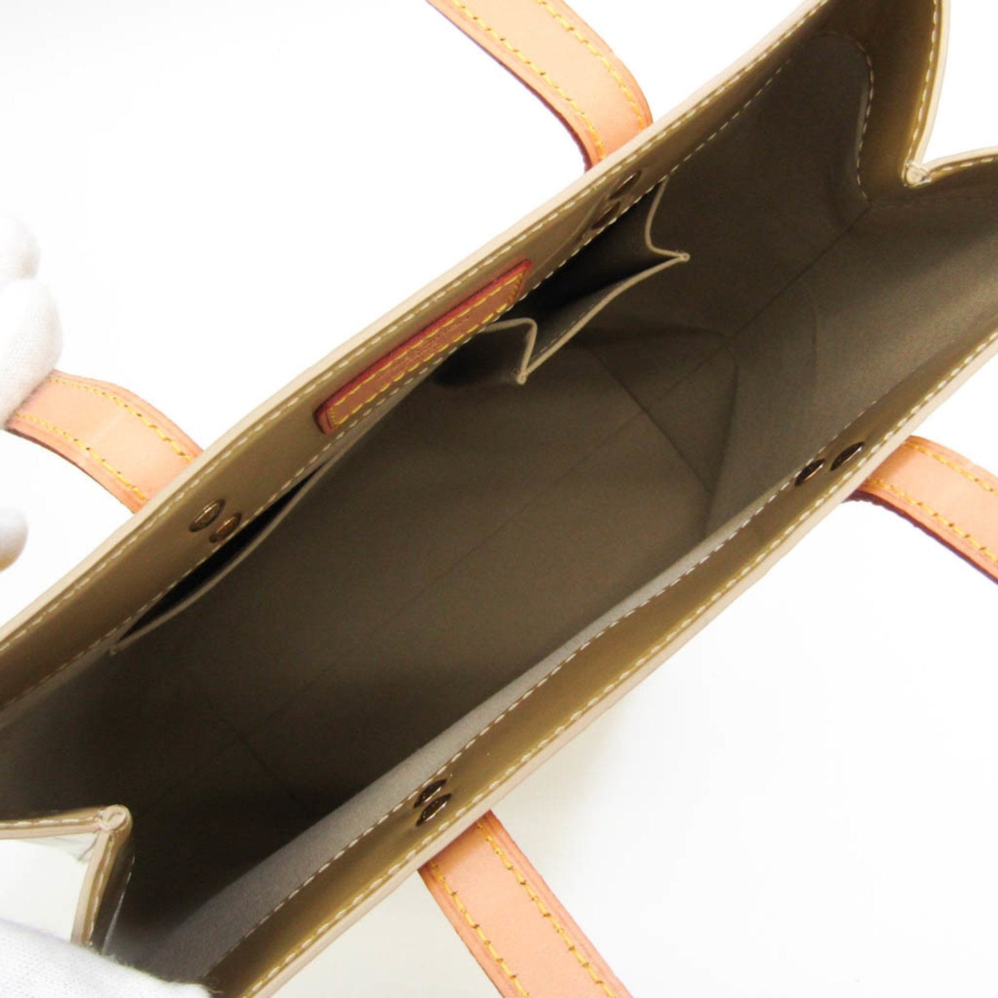 LOUIS VUITTON Monogram Vernis Reade MM M91142 Women's Tote Bag Gris