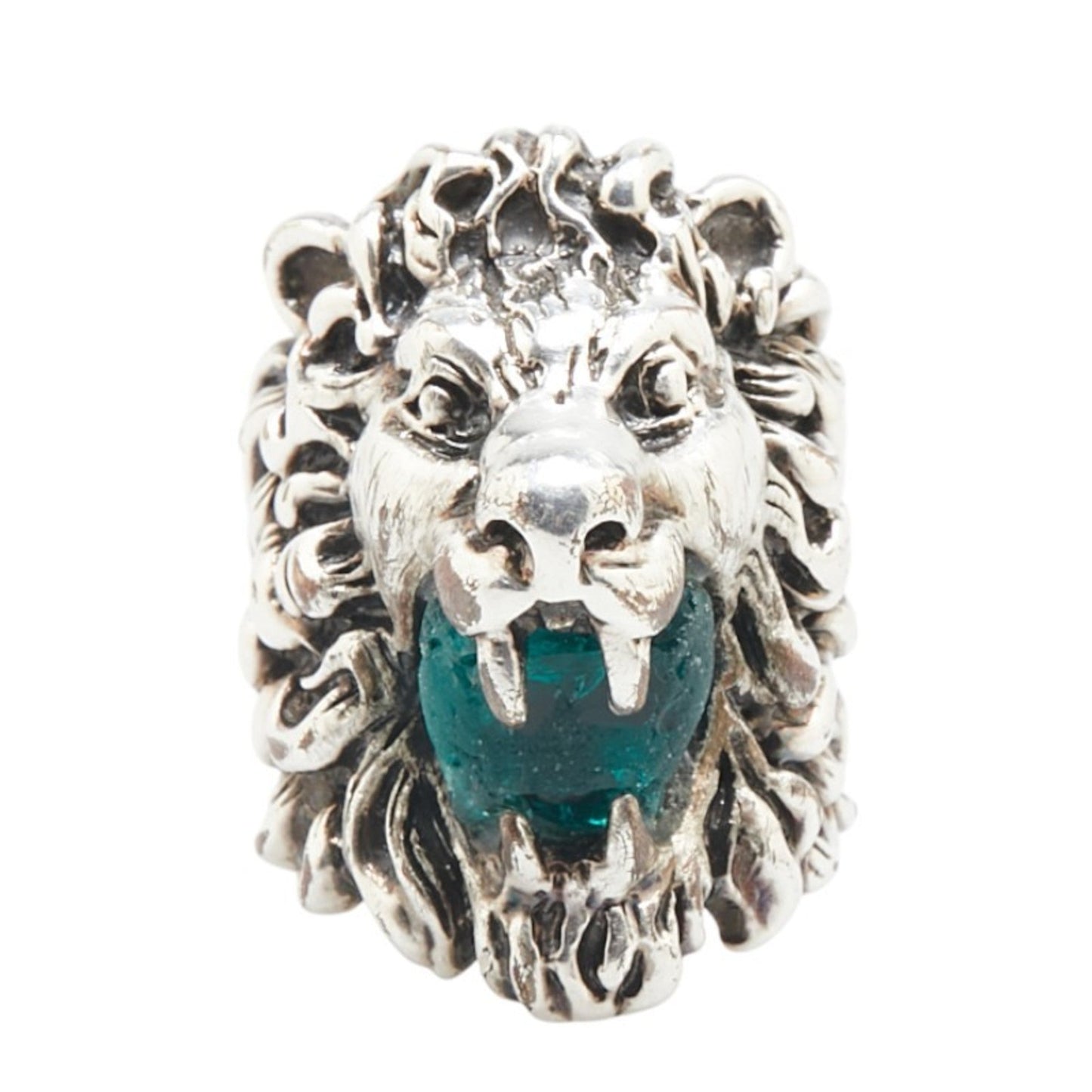 Gucci Green Silver Metal Band Ring