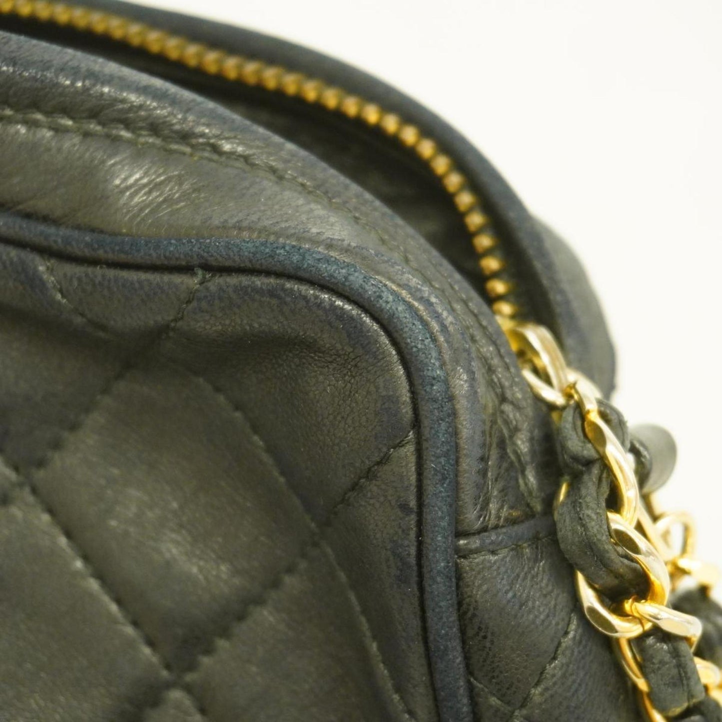 Chanel Shoulder Bag with Matelasse Bag, Lambskin, Black, Women's