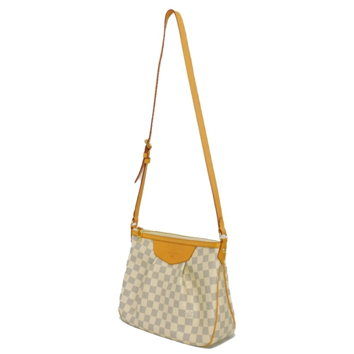 LOUIS VUITTON Shoulder Bag Syracuse PM Logo Crossbody White Natural Damier Azur Ivory N41113 Men's Women's